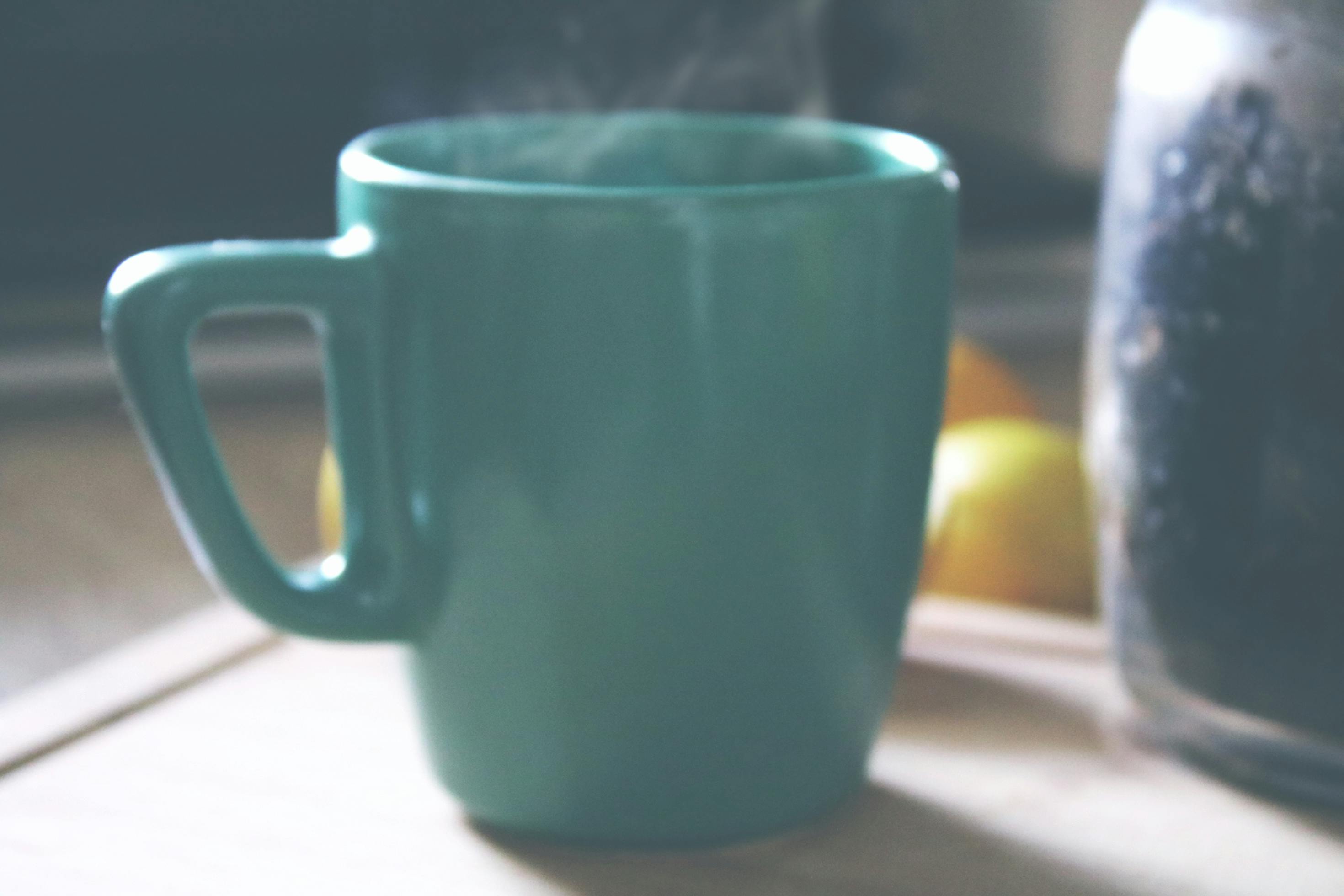 Free stock photo of green mug, hot mug, hot tea