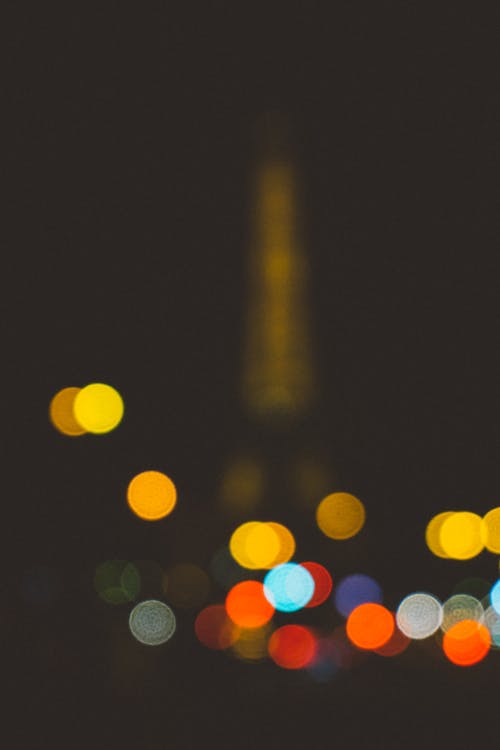 Fotobanka s bezplatnými fotkami na tému bokeh, čierne pozadie, Eiffelova veža