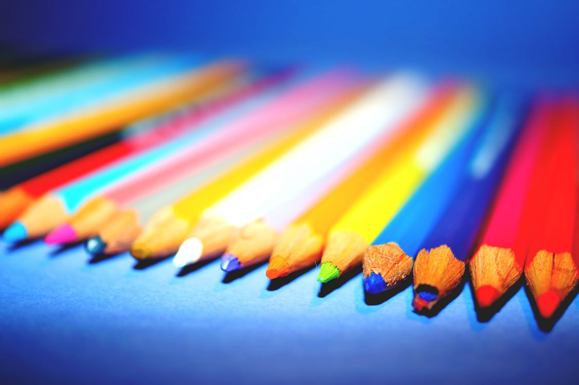 Free stock photo of color pencils, macro photography