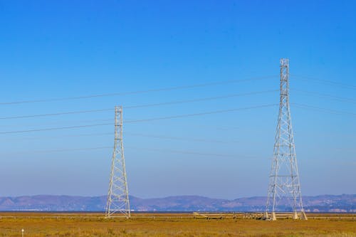 Electric Towers under the Blue Sky