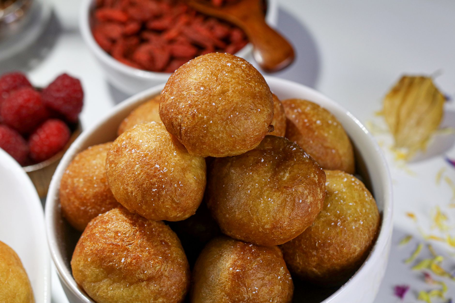 Freshly baked African pastries and beverages