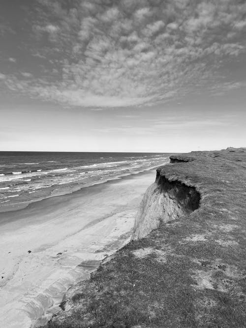 Grayscale Photo of Lokken, Denmark