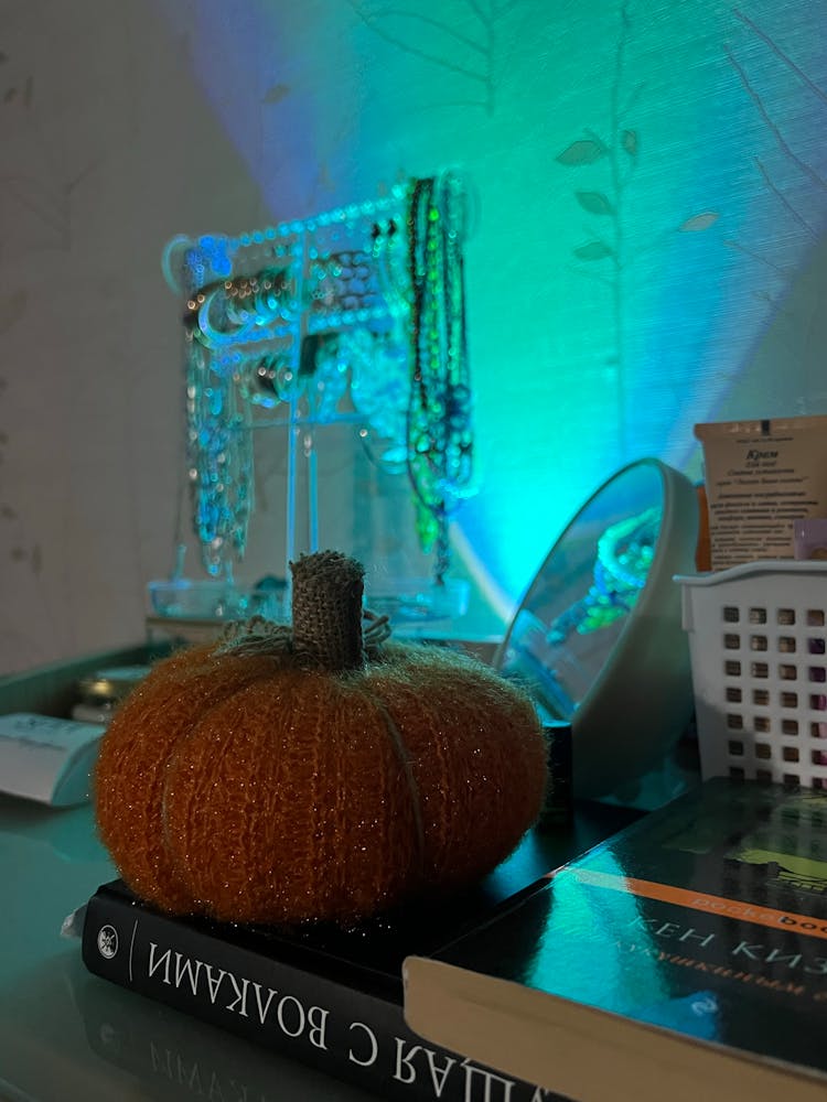 DIY Glittery Pumpkin On A Book