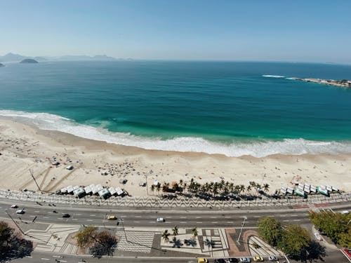 High Angle Shot of the Beach Shore