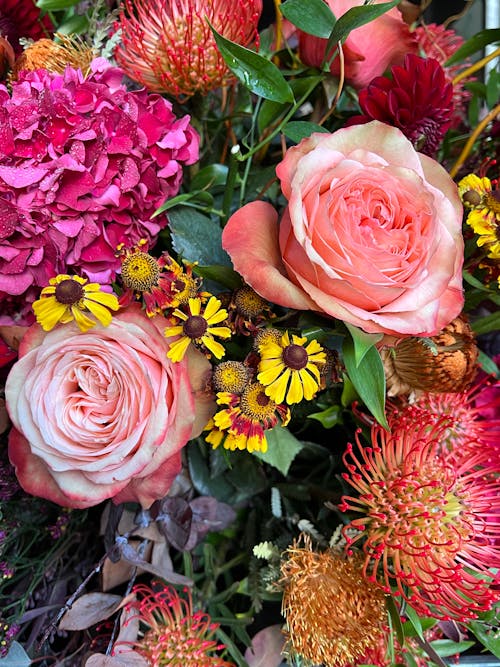 Top View of a Variety of Flowers