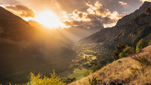 View of mountains During Sunset 