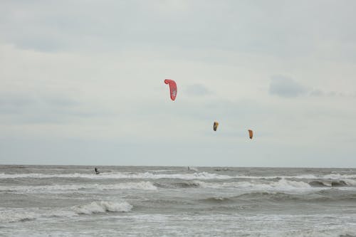 Kitesurfers in the Ocean