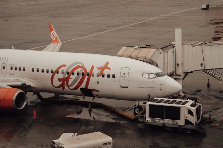 Passenger Boarding Bridge On A Plane