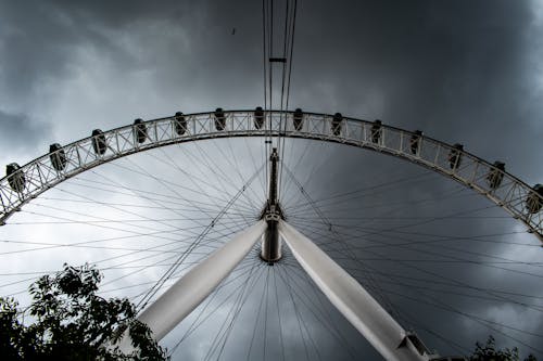 Low Angle Shot of a Tall Ferris Wheel