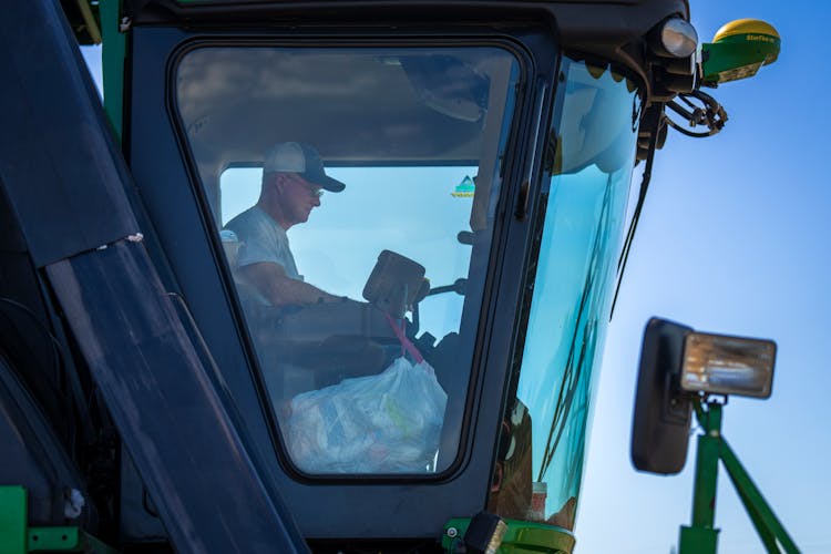 Man Driving Harvester