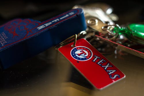 A Texas Keychain in Close-up Shot