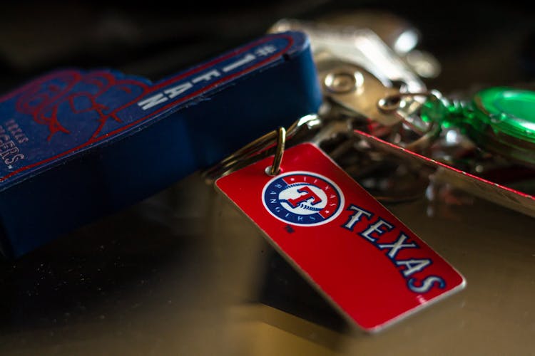 A Texas Keychain In Close-up Shot