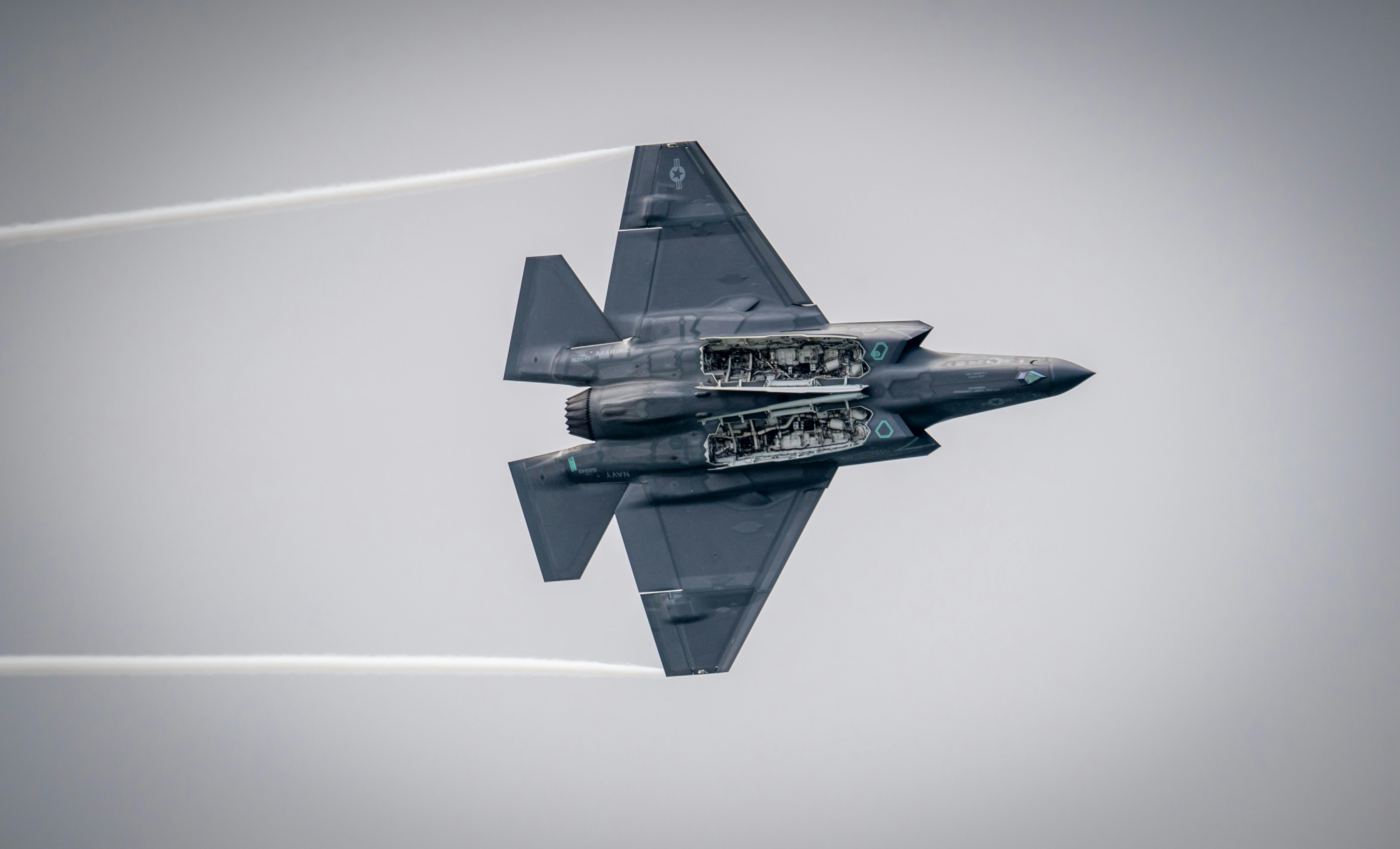 The Underside of an F-35 Fighter Jet