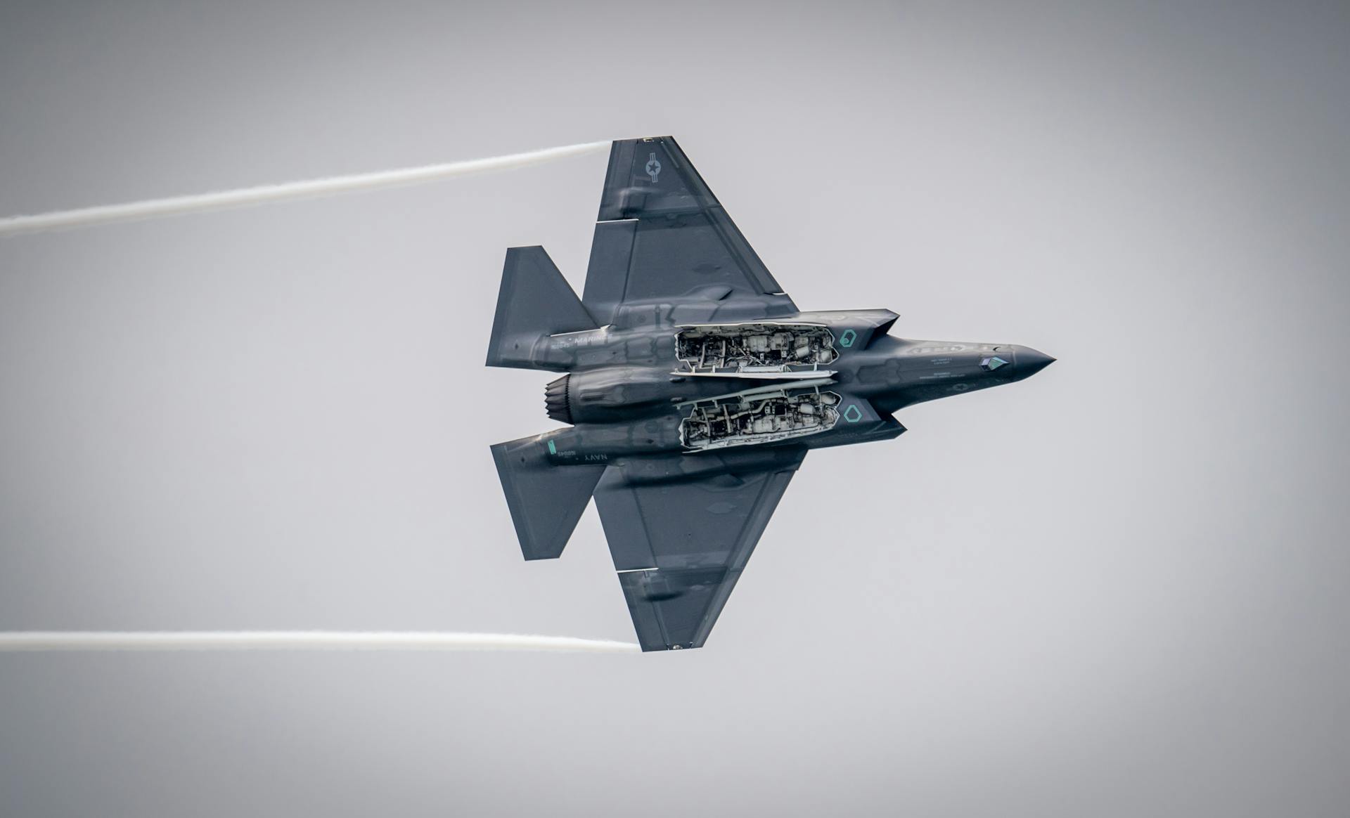 The Underside of an F-35 Fighter Jet