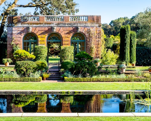 Building in a Sunny Garden in California 