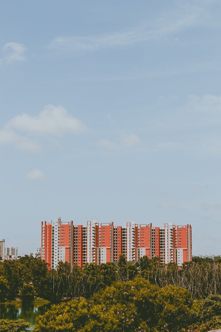 Residential Buildings Against Blue Sky