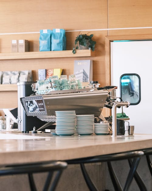 Free Coffee Maker at Cafe Stock Photo