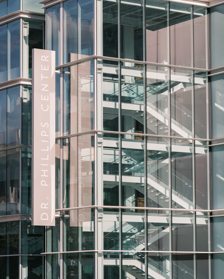 Staircase Seen Through Glass Walls