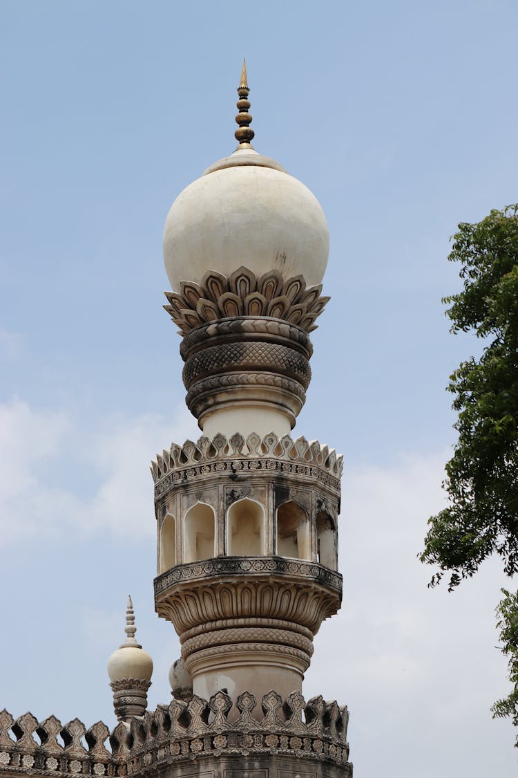 The Minarets Of The Great Mosque Inside The Qutb Shahi Tomb Complex In India