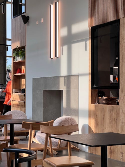 Imagine de stoc gratuită din cafenea, design interior, fotografiere verticală