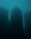 Silhouettes of Skyscrapers in Fog