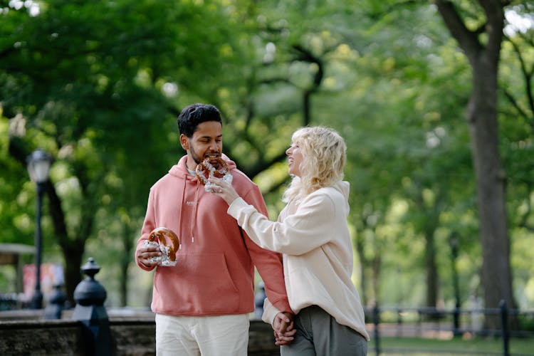 Couple Eating Pretzels