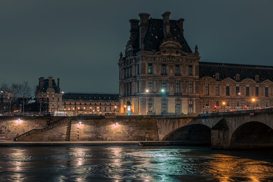 Royal Bridge and Louvre at Night