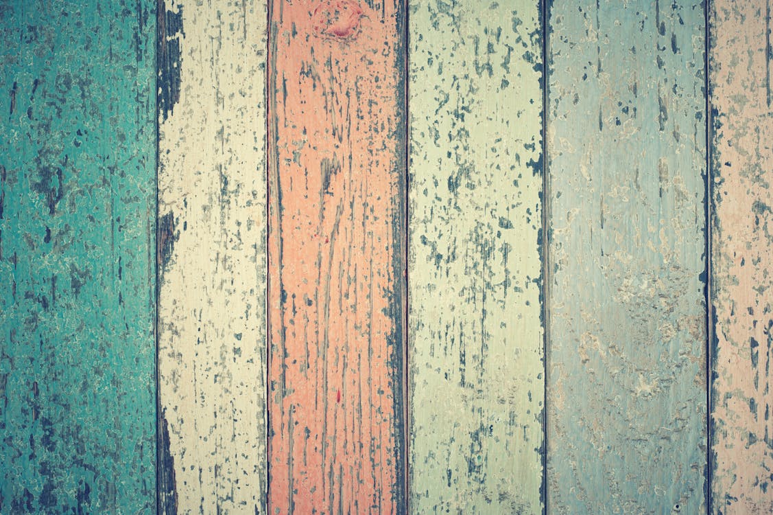 Free White Green and Orange Wooden Plank Stock Photo