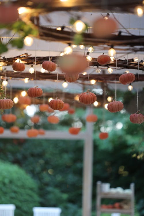 Decoration with Hanging Pumpkins