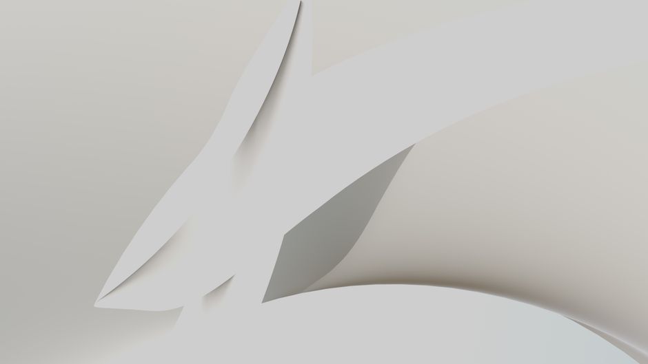 Elegant abstract white paper-like curves creating a minimalist pattern on a soft backdrop.
