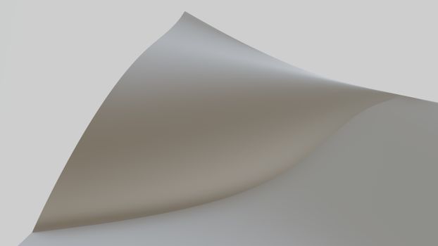 Abstract minimalist artwork featuring a curved paper sheet against a white background.