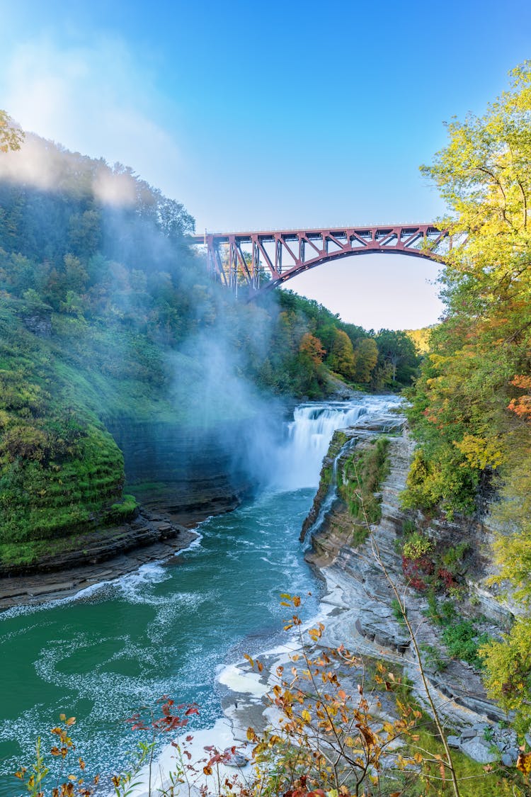 Genesee Arch Bridge Under A Stream