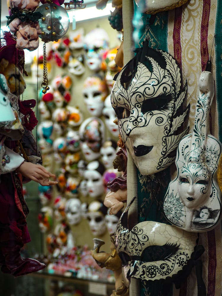 Hanging Masks In The Shop