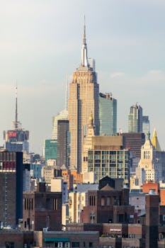 Stunning view of NYC skyline featuring the Empire State Building.