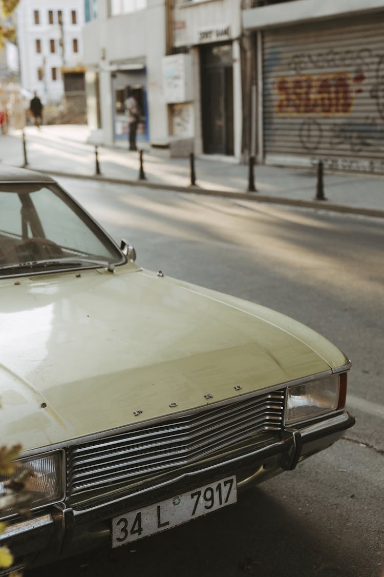 Beige Car On Road