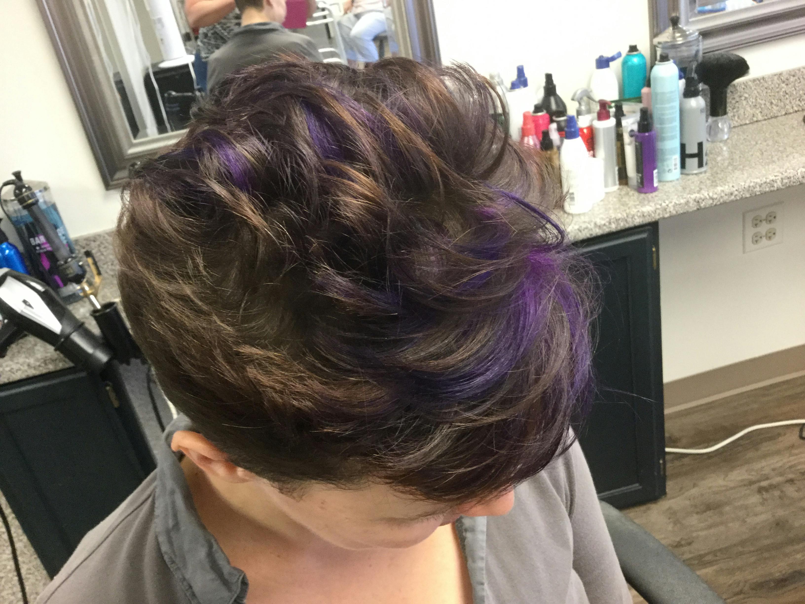 Free stock photo of Purple highlights on hair