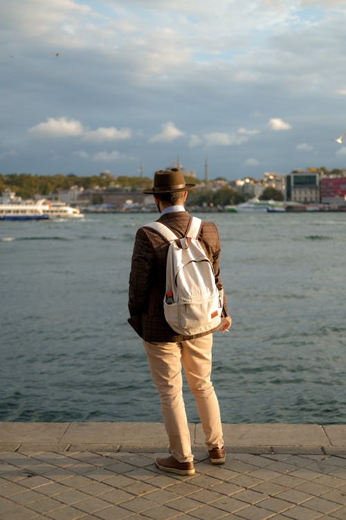 A Man with a Backpack 