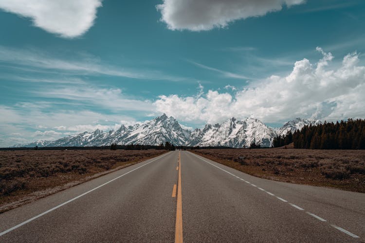 Panoramic View Of Mountains From Road