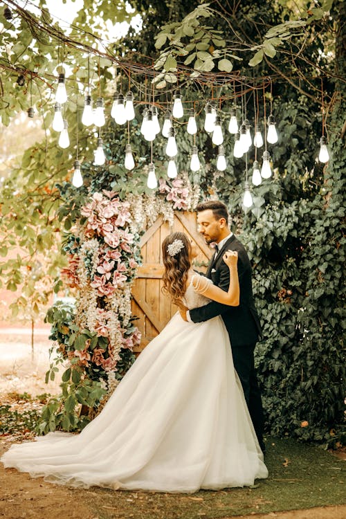 A Bride and Groom Dancing