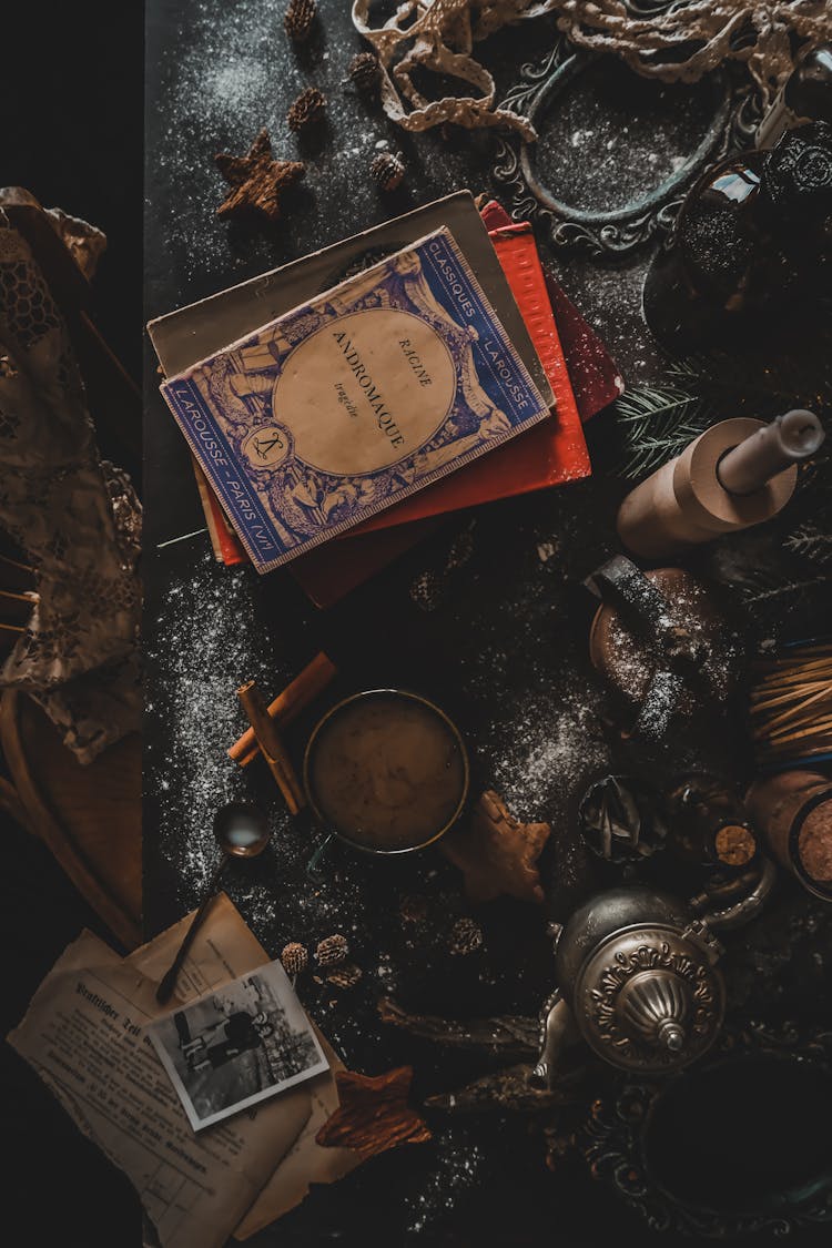 Books On A Messy Table