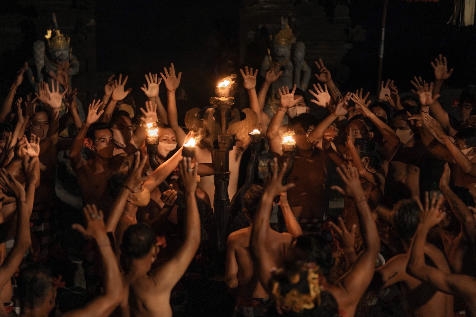 ubud kecak fire dance ramayana performance bali indonesia