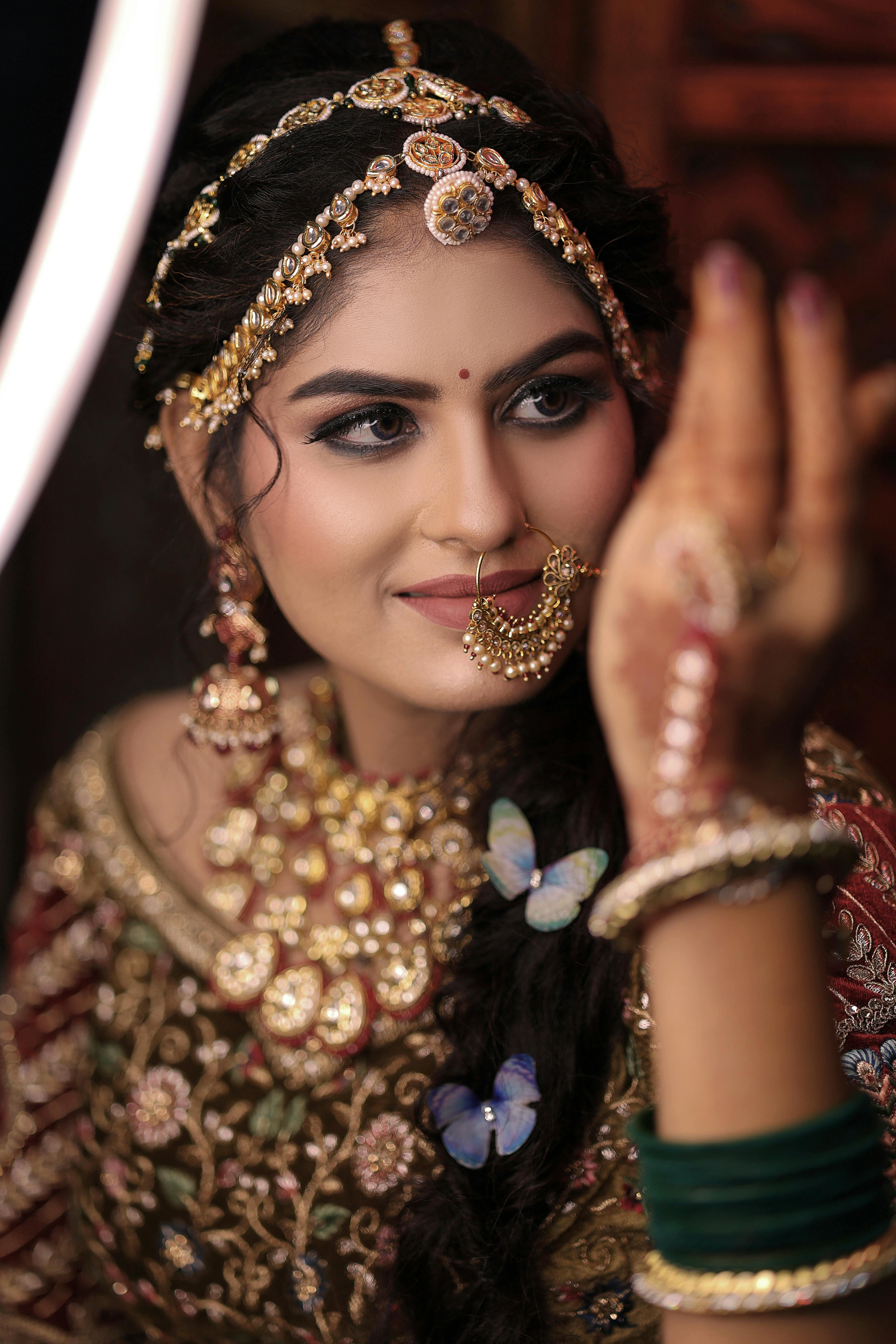 I Jewels Gold Plated Metal Traditional Floral Kundan Pearl Studded  Rajasthani Sheeshphool/SheeshPatti for Women (T2066Q) - I Jewels - 4036390