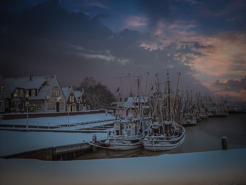 Free Greetsiel im Winter Stock Photo