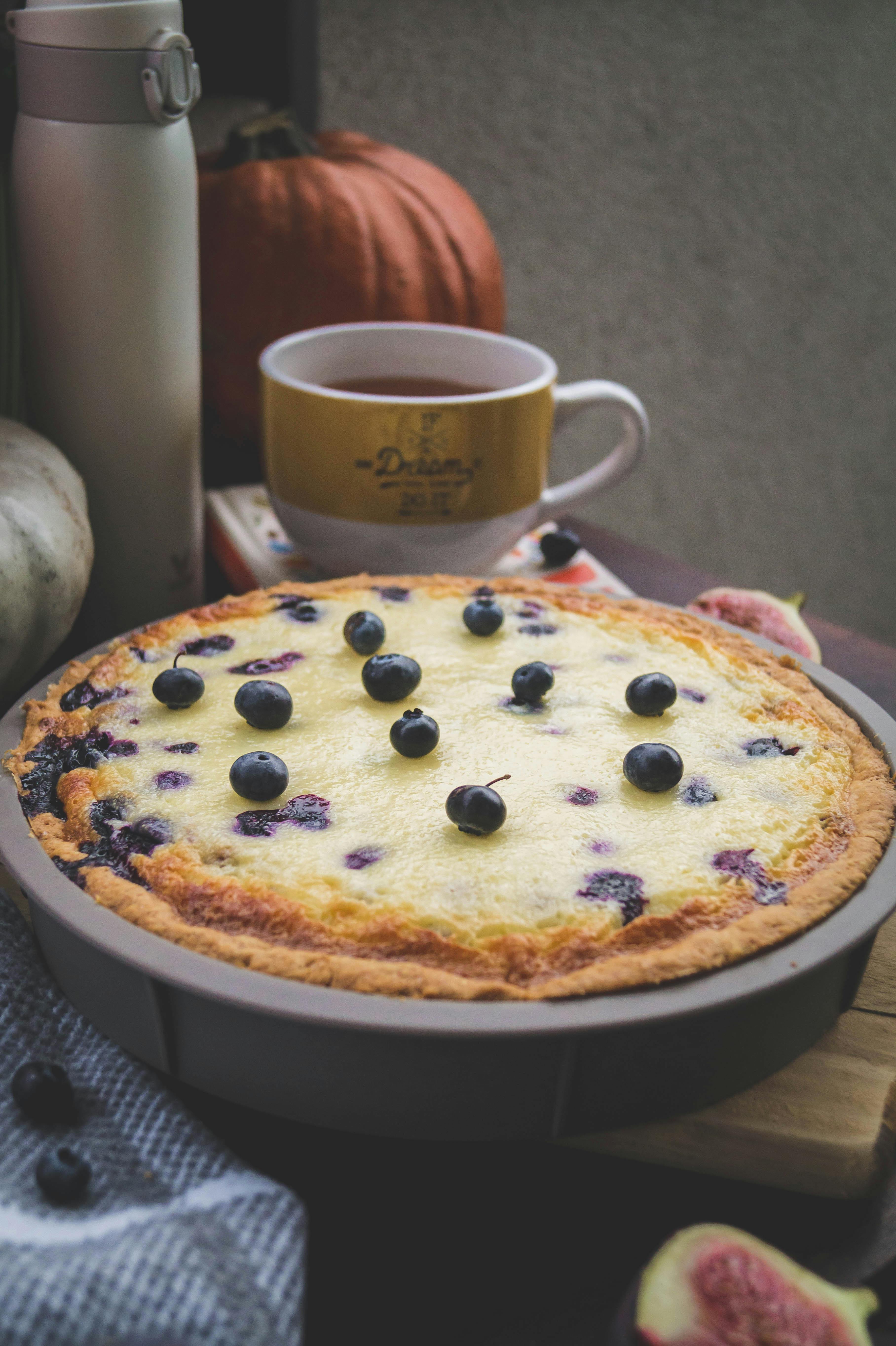 blueberry cake on the table