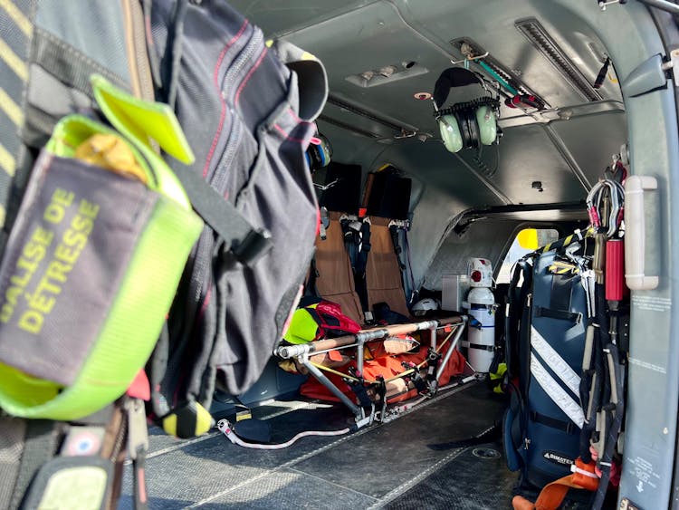 Inside Of An Emergency Rescue Helicopter