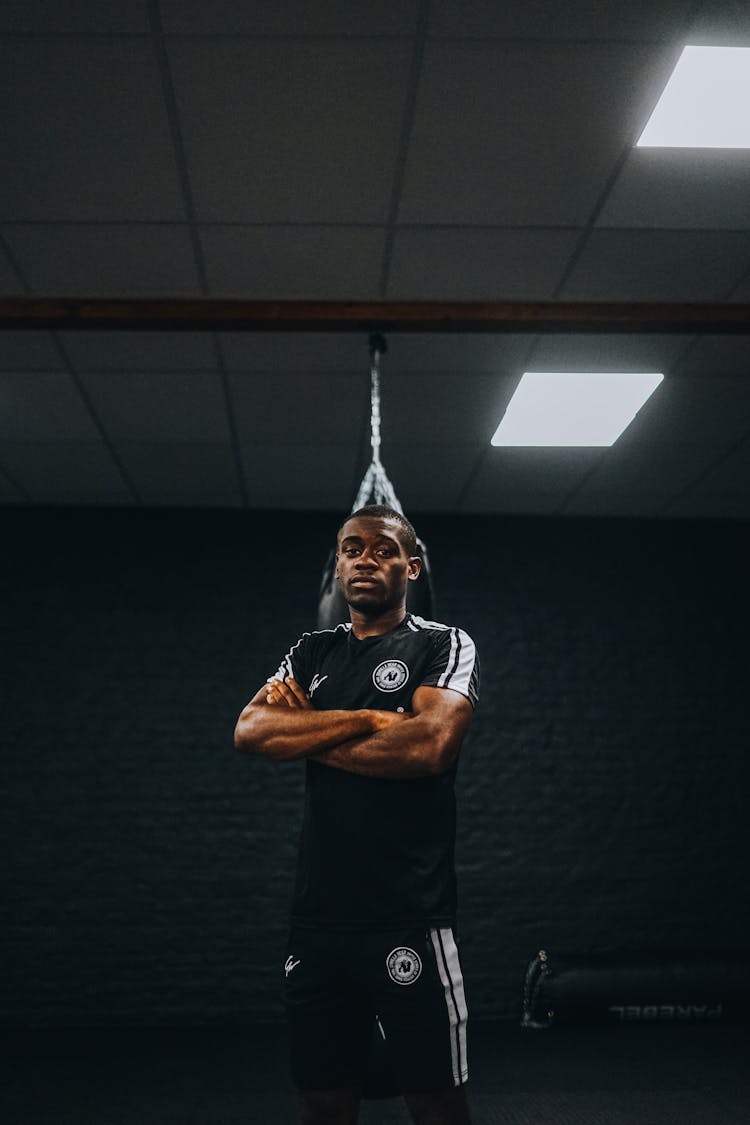 Boxer Posing At Gym