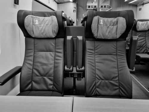 Free Monochrome view of first class train seats in Hamburg, Germany. Stock Photo