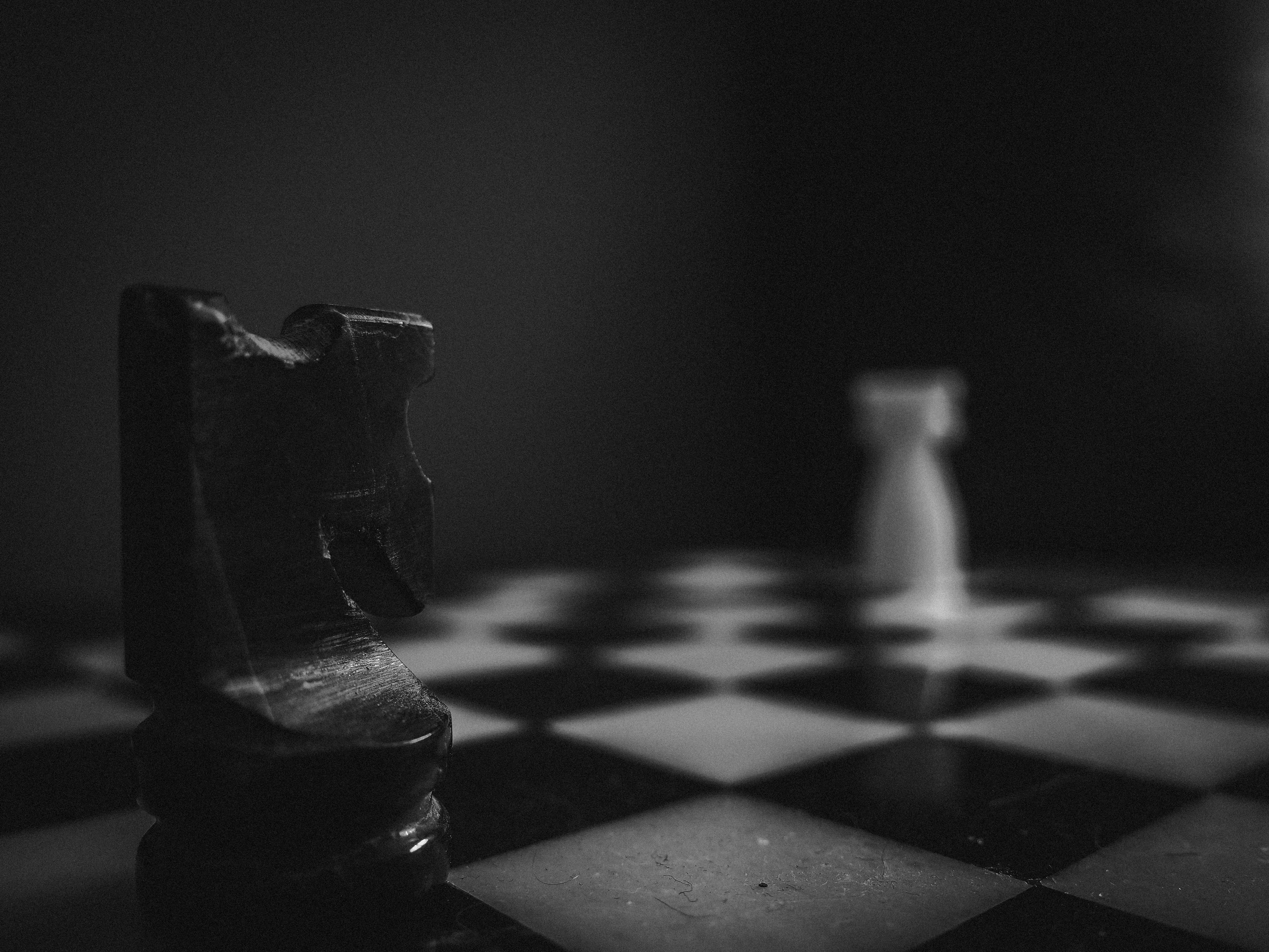 Chess Monochrome, chess, monochrome, black-and-white, HD wallpaper