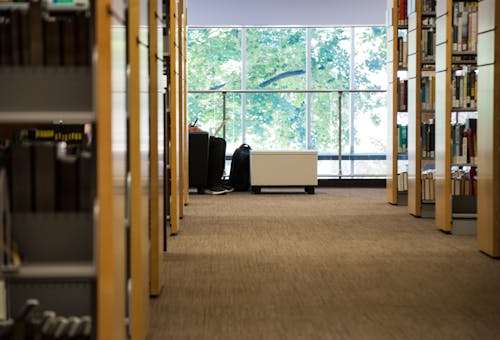 Free stock photo of books, bookshelves, computer