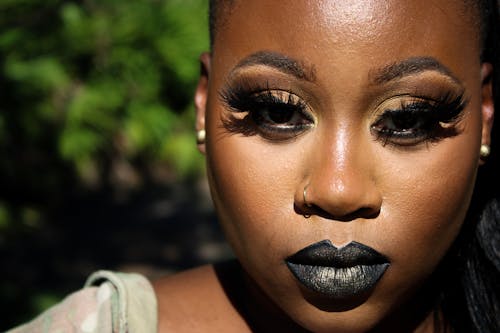 Portrait of a Woman with Black Lipstick